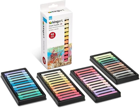 Kingart 175-48 Pastels Soft Chalk ، 48 لونًا متنوعًا ، فحم مربع ، رسم الوسائط لجميع الفنانين in Kuwait