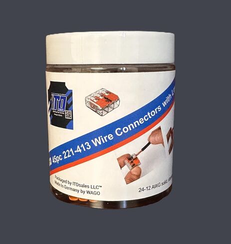 221-413 WAGO Lever Nuts Wire Connectors 45pc Jar in Kuwait