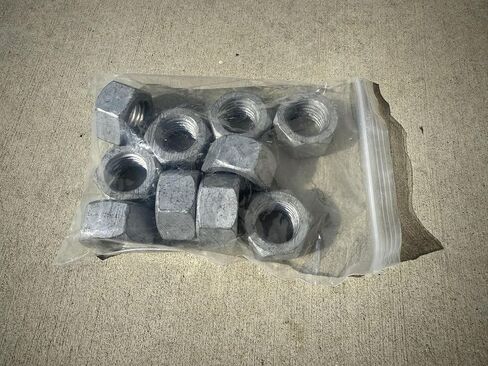 1" Hot Dipped Galvanized Hex Nut, Standard | Coarse Thread 9 TPI (10, 1") in Kuwait