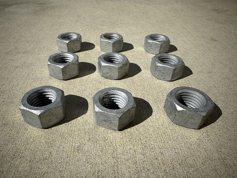 1" Hot Dipped Galvanized Hex Nut, Standard | Coarse Thread 9 TPI (10, 1") in Kuwait