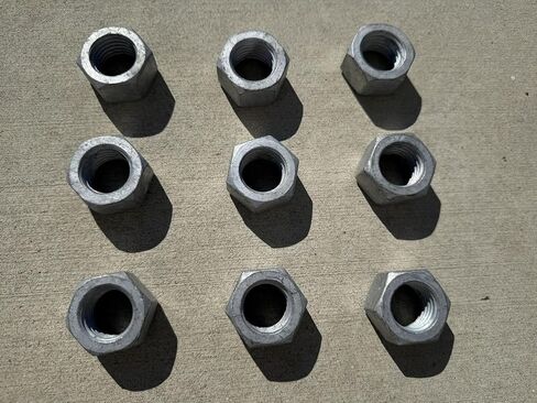 1" Hot Dipped Galvanized Hex Nut, Standard | Coarse Thread 9 TPI (10, 1") in Kuwait
