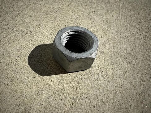 1" Hot Dipped Galvanized Hex Nut, Standard | Coarse Thread 9 TPI (10, 1") in Kuwait