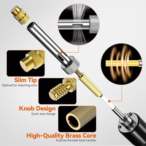 Preciva Threaded Inserts Set, 750Pcs Heat Set Inserts Nuts Bolts with M2 M3 M4 M5 M6 Insert-Tip, 60W Soldering Iron, Tweezer and Holder, for 3D Printer Parts or Plastic Parts in Kuwait