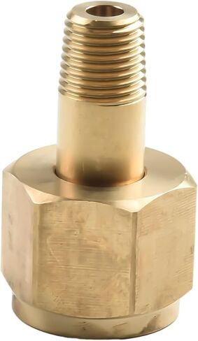 CGA-320 Carbon Dioxide Regulator Inlet Nut & 2" Nipple with Washer, Brass Gas Cylinder Connector for Tank, 1/4" NPT Male x 0.830-14 RH Female, Gold in Kuwait