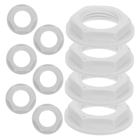 PartyKindom 10pcs Universal Float Valve Nut for Toilet Cisterns, Plastic Pp Threaded Lock Nut with 1 Inch Inner Diameter, Wear Resistant Fastener for Home and Industrial Use in Kuwait