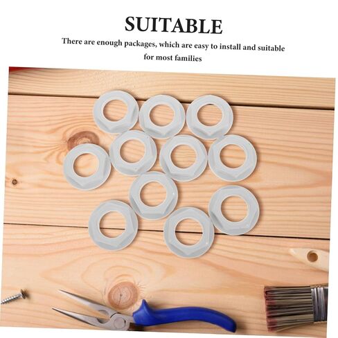 PartyKindom 10pcs Universal Float Valve Nut for Toilet Cisterns, Plastic Pp Threaded Lock Nut with 1 Inch Inner Diameter, Wear Resistant Fastener for Home and Industrial Use in Kuwait