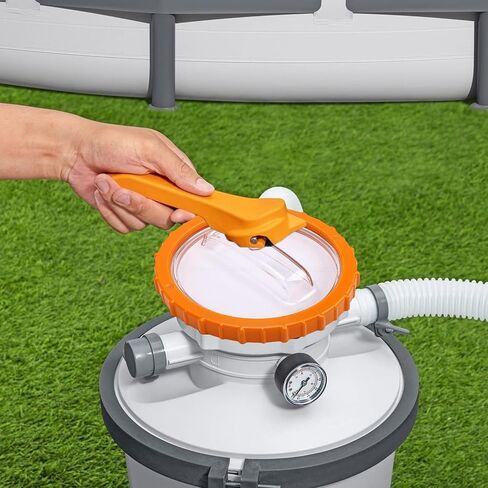 P07018 Orange Nut with P07019 Clear Lid, Plastic Pool Sand Filter Pump Replacement Cover Lid Accessory in Kuwait