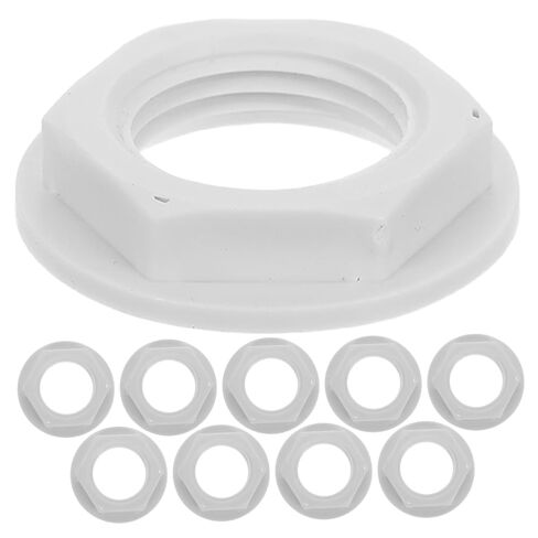 10pcs Float Valve Plastic Nuts 1 Inch Pp Water Valve Replacement Locknuts Lightweight Wear Resistant Suitable for Water Tank Home Industrial Use in Kuwait