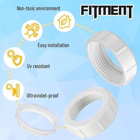 1 1/4-inch 5 Pcs Wing Nut Slip Joint and Washer Gasket PVC White Plumbing Adapter for Tubular Drain Applications Under Sink Lavatory Kitchen Sink Tubular in Kuwait