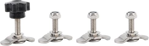 Pissente Stainless Steel L Track Fittings Double Lug Threaded Stud Nut Kit 4 Pack 5500lb Break Strength 1800lb WLL with Hand Twist Nuts for Truck Bed Trailer RV ATV Cargo Control in Kuwait