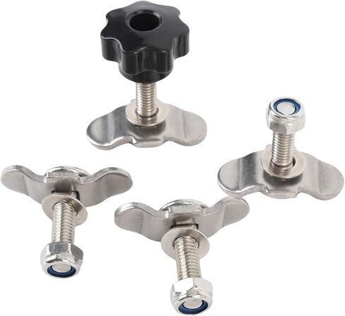 Pissente Stainless Steel L Track Fittings Double Lug Threaded Stud Nut Kit 4 Pack 5500lb Break Strength 1800lb WLL with Hand Twist Nuts for Truck Bed Trailer RV ATV Cargo Control in Kuwait