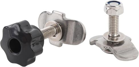 Pissente Stainless Steel L Track Fittings Double Lug Threaded Stud Nut Kit 4 Pack 5500lb Break Strength 1800lb WLL with Hand Twist Nuts for Truck Bed Trailer RV ATV Cargo Control in Kuwait