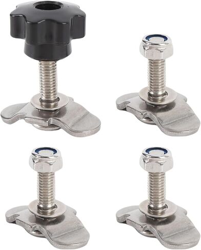 Pissente Stainless Steel L Track Fittings Double Lug Threaded Stud Nut Kit 4 Pack 5500lb Break Strength 1800lb WLL with Hand Twist Nuts for Truck Bed Trailer RV ATV Cargo Control in Kuwait