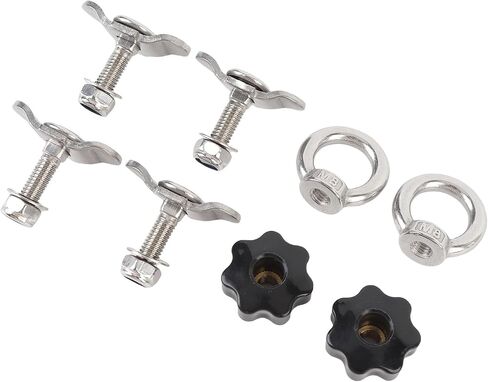 Pissente Stainless Steel L Track Fittings Double Lug Threaded Stud Nut Kit 4 Pack 5500lb Break Strength 1800lb WLL with Hand Twist Nuts for Truck Bed Trailer RV ATV Cargo Control in Kuwait