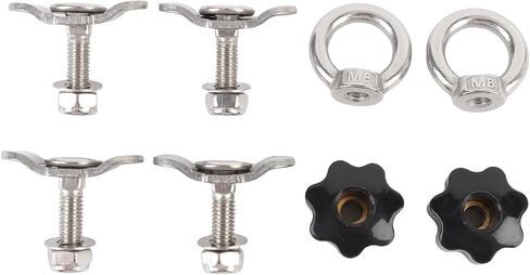 Pissente Stainless Steel L Track Fittings Double Lug Threaded Stud Nut Kit 4 Pack 5500lb Break Strength 1800lb WLL with Hand Twist Nuts for Truck Bed Trailer RV ATV Cargo Control in Kuwait