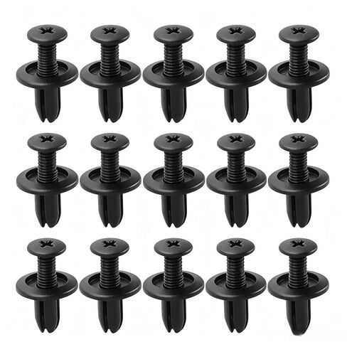 100 Pack 6mm Car Plastic Rivet Clips, Screw Type Push Retainer, Bumper Fender Liner Fasteners, Black Nylon Push Pin, Auto Body Trim Panel Clips, Plastic Screw Retainer for Vehicle Trim Panel Holder in Kuwait