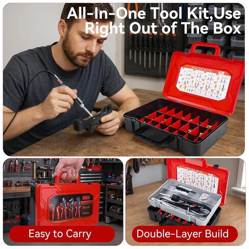60W Heat Set Insert Tool Kit Digital Soldering Iron with Adjustable Temperature 392°F–932°F, M2/M3/M4/M5/M6 Heat Insert Tips, Threaded Insert Installation for 3D Printing DIY Plastic Repair Tool in Kuwait
