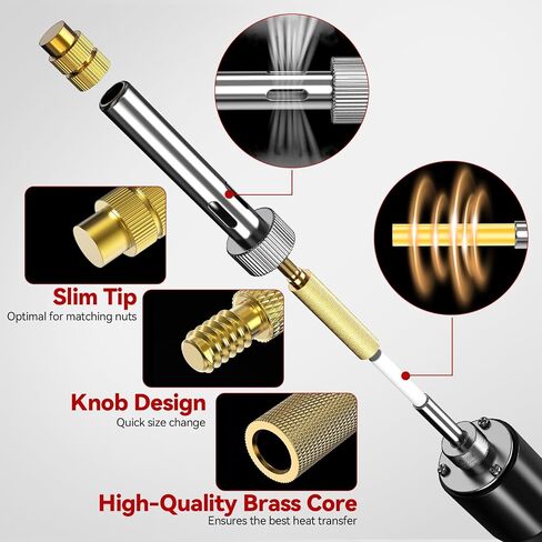 60W Heat Set Insert Tool Kit Digital Soldering Iron with Adjustable Temperature 392°F–932°F, M2/M3/M4/M5/M6 Heat Insert Tips, Threaded Insert Installation for 3D Printing DIY Plastic Repair Tool in Kuwait