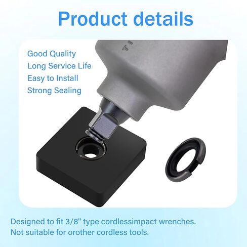 (12+12 Sets) 1/2" and 3/8" Impact Retaining Ring Clip Friction Ring with O-Ring for Electric/Pneumatic Type Impact Wrench, Retainer Ring Anvil Install Tool Included in Kuwait