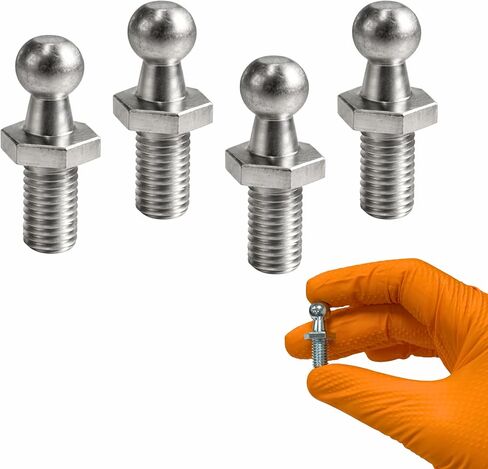 M8 Ball Stud 10mm (3/8") for Lift Supports – Gas Strut End Fitting, 1/2" Thread Length, Zinc Plated Steel Ball Joint, Replacement for Cabinets, RV, Toolbox (4 Pack) in Kuwait