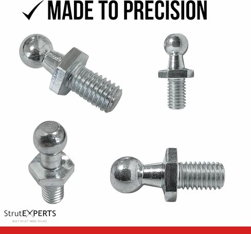 M8 Ball Stud 10mm (3/8") for Lift Supports – Gas Strut End Fitting, 1/2" Thread Length, Zinc Plated Steel Ball Joint, Replacement for Cabinets, RV, Toolbox (4 Pack) in Kuwait