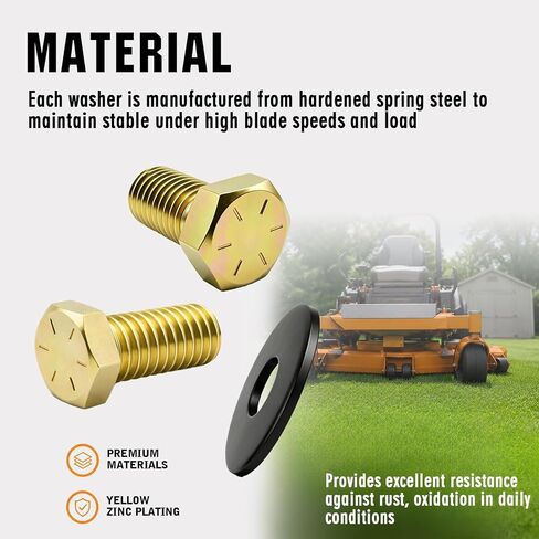 YunGlee Deck Spindle Blade Bolt & Belleville Spring Washer, Replacement for Hustler 781872 782474 and 602680 Compatible with Hustler Super Z & Mini Big-Dog FasTrak X-One XR-7 Raptor SD/SDX (3 Sets) in Kuwait