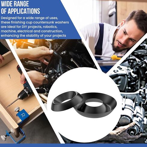 130 Pcs Stainless Steel Countersunk Finish Washers Kit, #6#8#10#12 Smooth 304 SS Finishing Cups for Woodworking, Furniture & Hardware in Kuwait