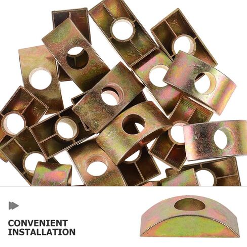 20pcs Metal Half Moon Nut Washer Spacer for Furniture Connectors, M8 Metal Half Moon Washers Multifunctional Design and Enhanced Stability, Yellow Furniture Replacement Parts in Kuwait