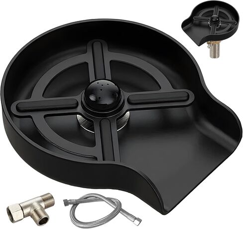 Glass Rinser for Kitchen Sink - 10 Hole High Pressure Stainless Steel Cup Washer for Sink - Cup Cleaner Sink Attachment with 39" Hose & 2.95" Connector - Easy Install Glass Rinser for Sink in Kuwait
