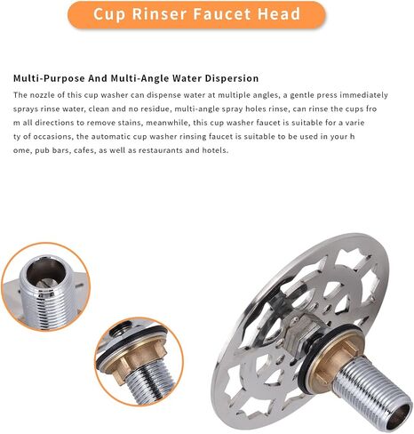 Cup Rinser Faucet Head, Stainless Steel Automatic Cup Washer, Bar Glass Rinser Faucet for Bar Hotel Cafe Restaurant Kitchen Sink Accessories in Kuwait