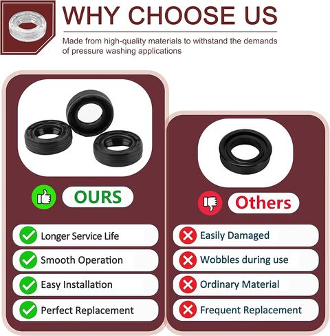 for Simpson Pressure Washer Pumps 7105741 Black Replacement Oil Seal Kit 3-Pack in Kuwait