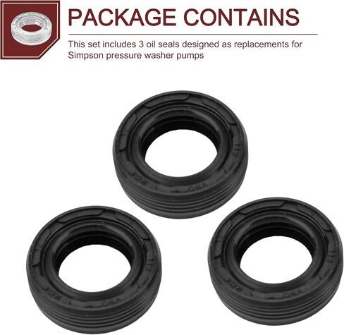 for Simpson Pressure Washer Pumps 7105741 Black Replacement Oil Seal Kit 3-Pack in Kuwait