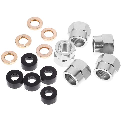 Artibetter Gas Tube Flare Nut G1/2 Tube Fitting Coupling Stainless Steel 5pcs with Copper Spring and Washer, Easy Installation Secure Connection for Gas Pipes in Kuwait