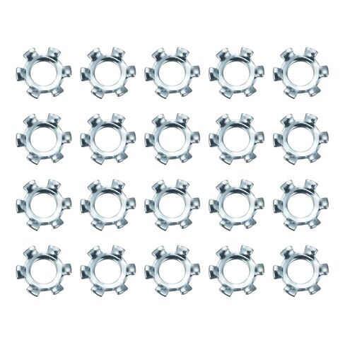 uxcell 100Pcs 6# External Tooth Lock Washer, Zinc-Plated Carbon Steel Multi-Tooth Star Washer Locking Fastener, Silver Tone in Kuwait