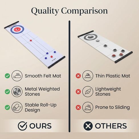 RiToEasysports Desktop Curling Game for Kids and Family with Large Roll Up Mat Portable Indoor Outdoor Tabletop Fun Interactive Play Strengthen Bonding in Kuwait