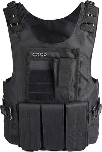 Tactical Adjustable Airsoft Vest - Military Paintball Training Vest for Men in Kuwait