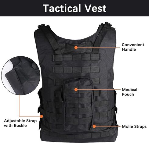 Tactical Adjustable Airsoft Vest - Military Paintball Training Vest for Men in Kuwait