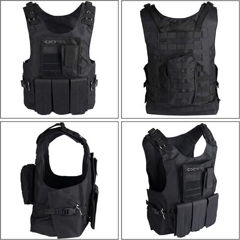Tactical Adjustable Airsoft Vest - Military Paintball Training Vest for Men in Kuwait