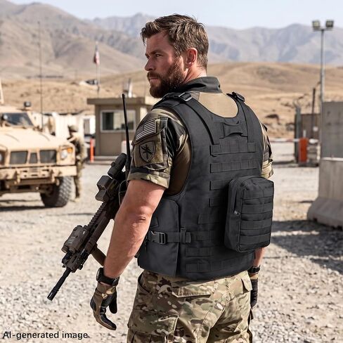 Tactical Adjustable Airsoft Vest - Military Paintball Training Vest for Men in Kuwait