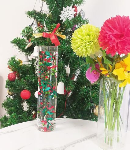 12pcs Pearl String for Floating Candles Centerpiece, Green Faux Pearl Beads Vase Filler for Home Wedding Table Christmas Decor Centerpiece (Green) in Saudi Arabia