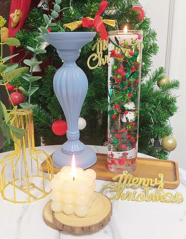 12pcs Pearl String for Floating Candles Centerpiece, Green Faux Pearl Beads Vase Filler for Home Wedding Table Christmas Decor Centerpiece (Green) in Saudi Arabia