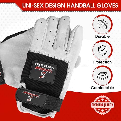 Handball Gloves Premium Leather Unpadded with Adjustable Wrist Strap in Kuwait