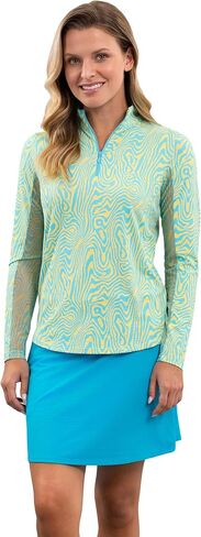 IBKUL UPF 50+ Sun Protection, Icefil Cooling, Moisture - Courtney Long Sleeve Mock Neck Top in Kuwait