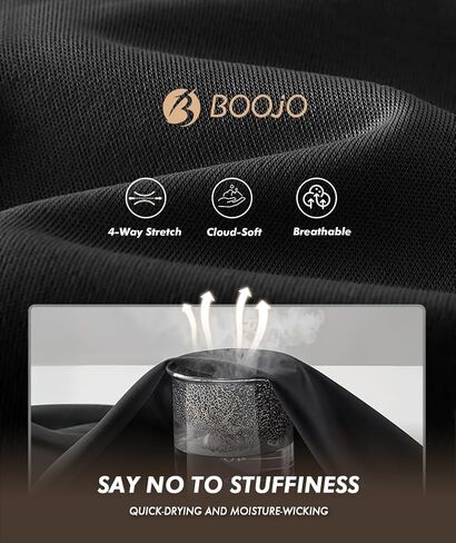 BOOJO 5 عبوات من قمصان التمرين للرجال - تي شيرت أسود سريع الجفاف ماص للرطوبة بأكمام قصيرة للجري الرياضي الكاجوال in Kuwait