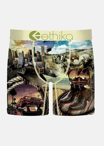 سروال داخلي رجالي متوسط ​​الطول من Ethika، طول ممتد، يتمدد في 4 اتجاهات مع حزام خصر مميز in Kuwait