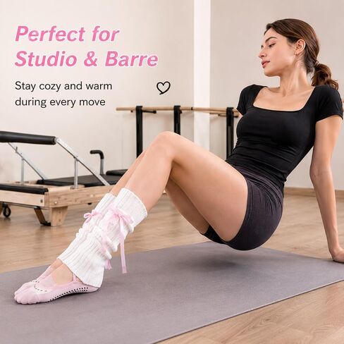 Y2K Coquette Bow Leg & Arm Warmers Ribbed Knit Set Retro Socks and Gloves for Pilates Dance Casual Balletcore Wear in Saudi Arabia