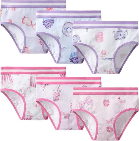 Girls' Underwear, Kids Briefs, Soft Cotton, Comfortable & Breathable Toddler Panties,3T-12 in Kuwait