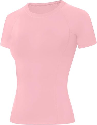 Blueleaf Women's Compression Shirt Short Sleeve Workout Tops Quick Dry Athletic Gym T-Shirts Running Yoga Sports Base Layer in Kuwait