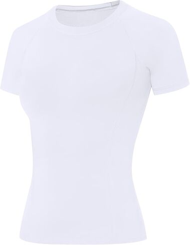 Blueleaf Women's Compression Shirt Short Sleeve Workout Tops Quick Dry Athletic Gym T-Shirts Running Yoga Sports Base Layer in Saudi Arabia