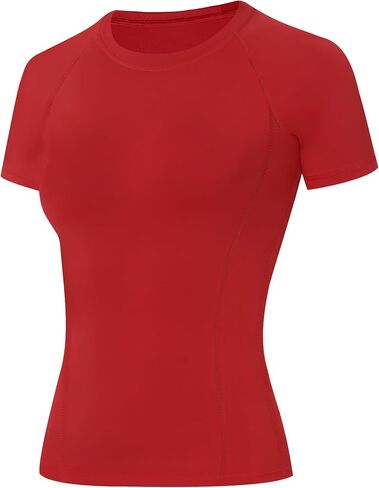 Blueleaf Women's Compression Shirt Short Sleeve Workout Tops Quick Dry Athletic Gym T-Shirts Running Yoga Sports Base Layer in Saudi Arabia